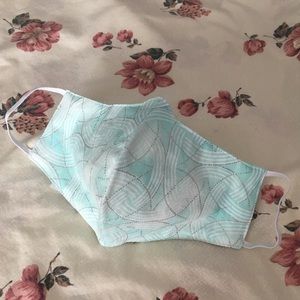 Aqua light turquoise patterned face mask (Adults)